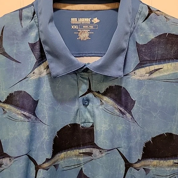 Reel Legends Reel-Tec Activewear/Sportswear Polo Shirt Size XXL - Picture 3 of 7